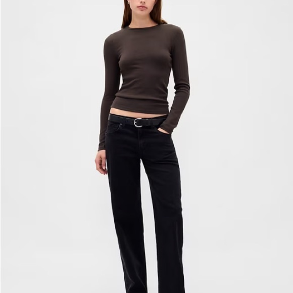 GAP Women's Long Sleeve Tee - Dark Brown